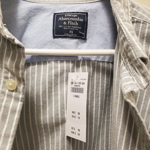 Abercrombie & Fitch Thick Cotton Pinstripe Shirt NWT - Picture 3 of 4